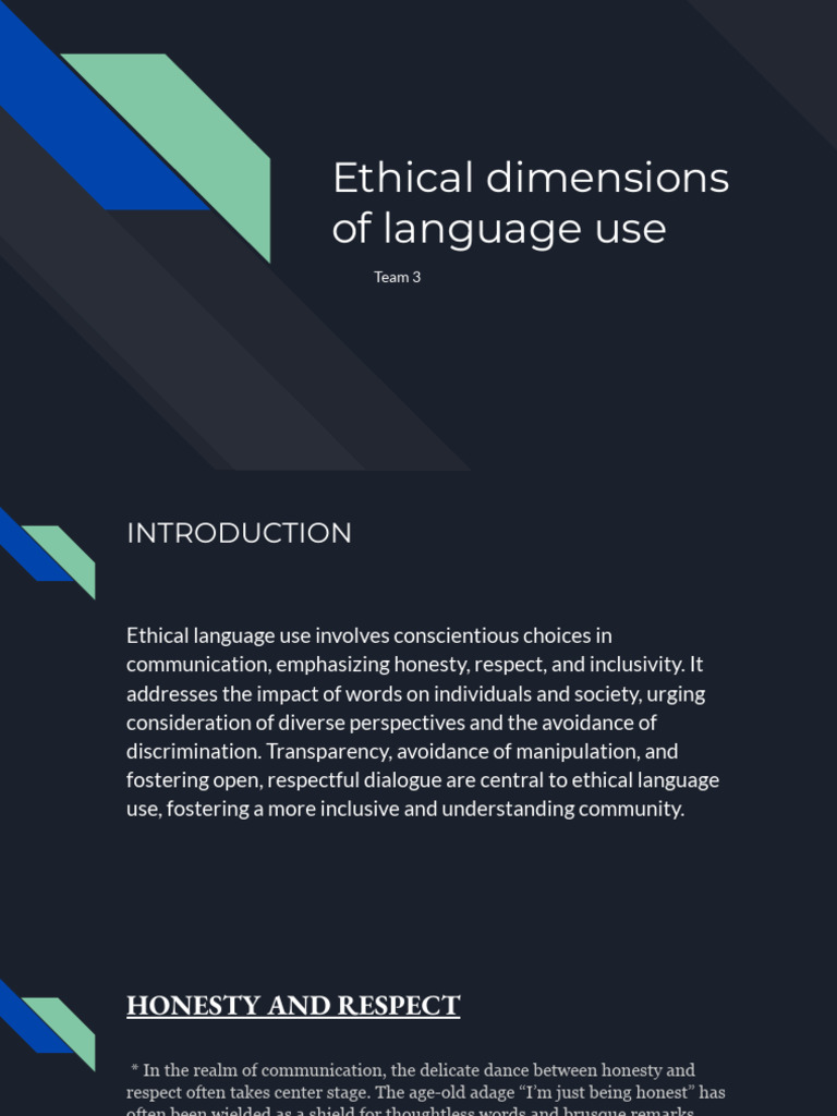 Ethical Dimensions of Language Use-1 | PDF | Communication | Empathy