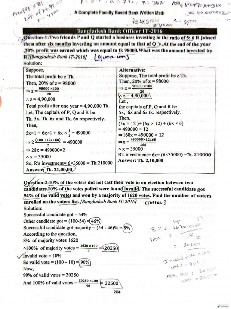 BB AD Written Math (2016-2020) | PDF