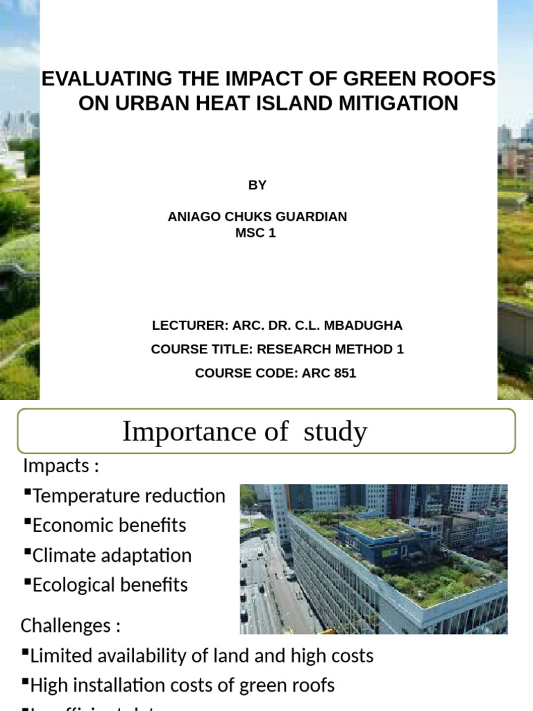 Green Roofs for Urban Heat Mitigation | PDF | Climate Change Mitigation ...
