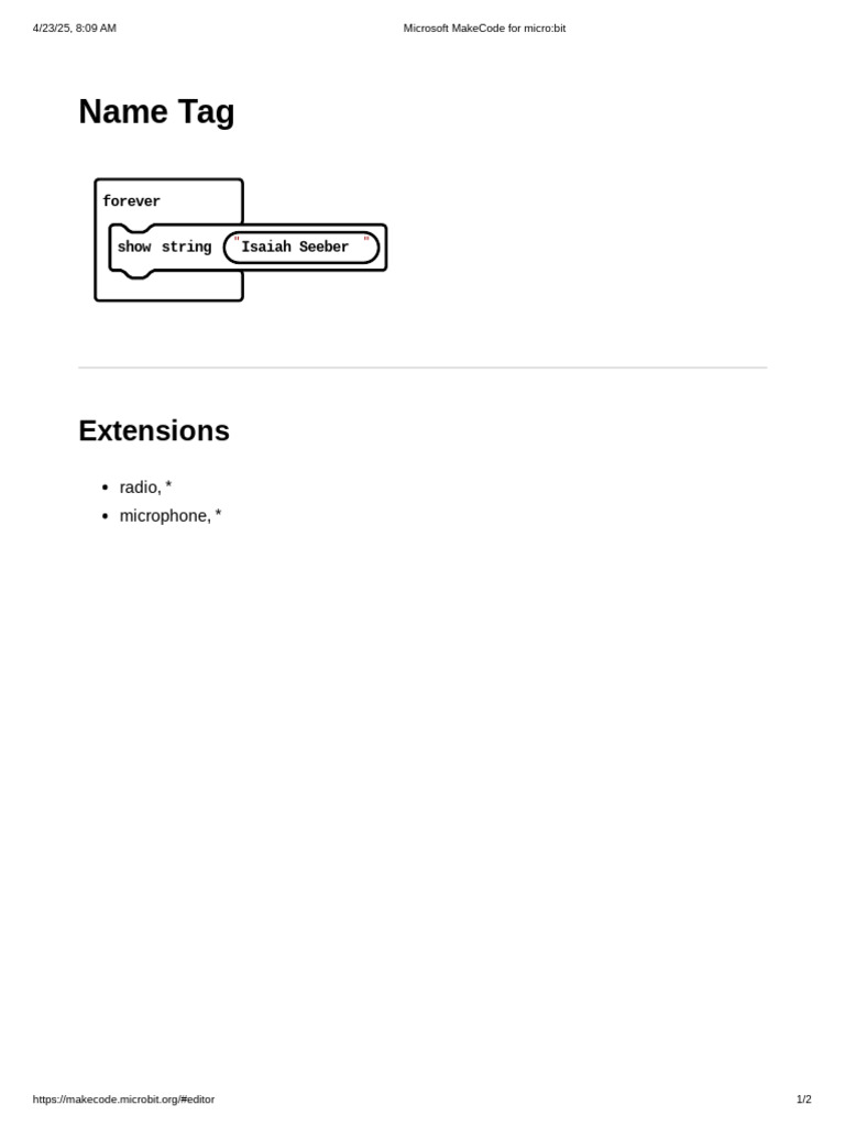 1microsoft MakeCode For Micro - Bit | PDF
