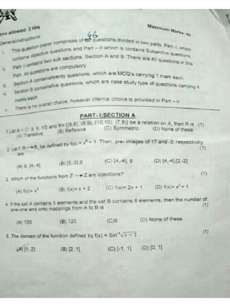 Maths School Paper | PDF