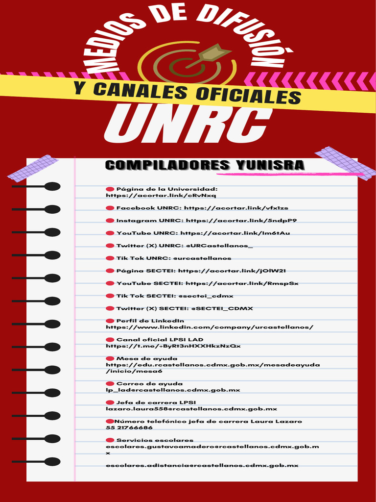 Canales Oficiales de la UNRC y SECTEI | PDF