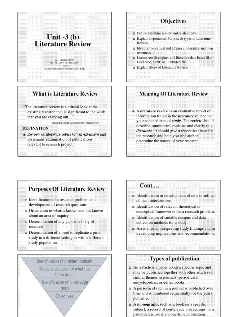 Literature Review Guide for Nursing Research | PDF | Methodology | Thesis