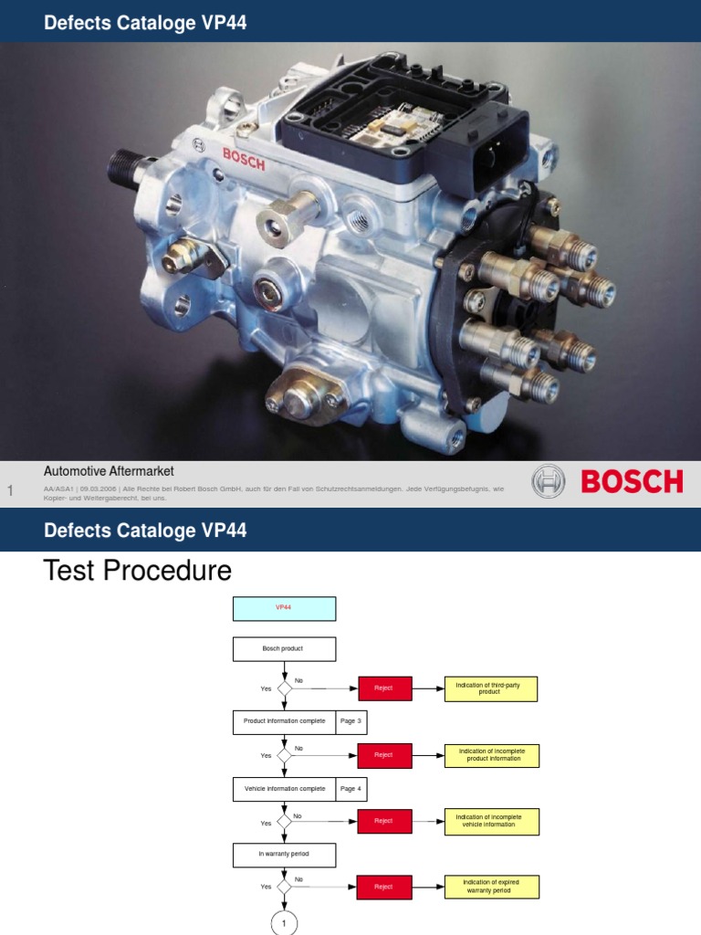 VP44 Diagnostics and Testing Guide | PDF | Wear | Pump