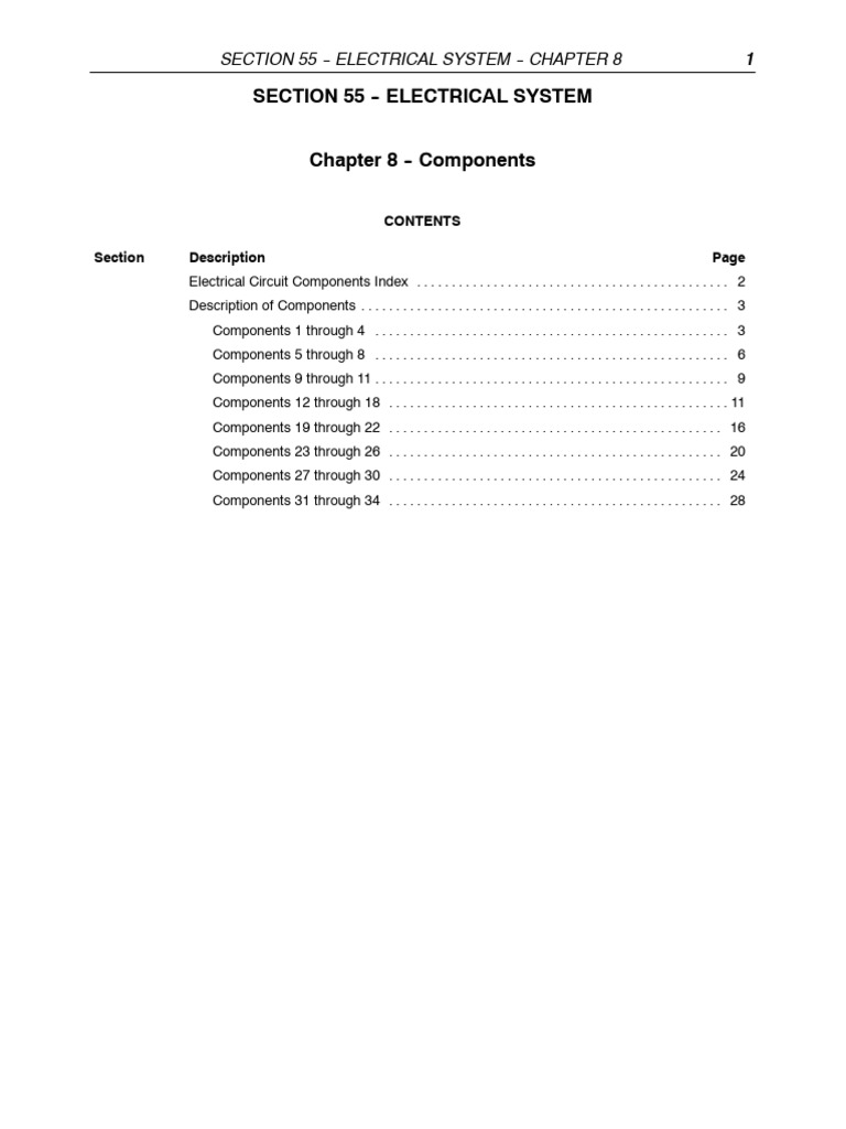 Sect55C08 Electrical System-Components | PDF | Switch | Relay