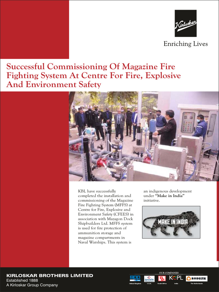 Magazine Fire Fighting System Installed | PDF