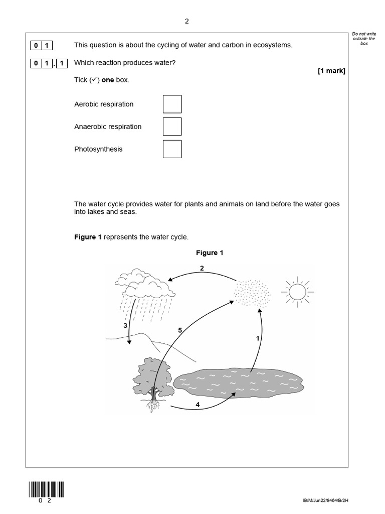 Questions 1 - b2 Aqa Combined Science June 2022 Higher | PDF ...