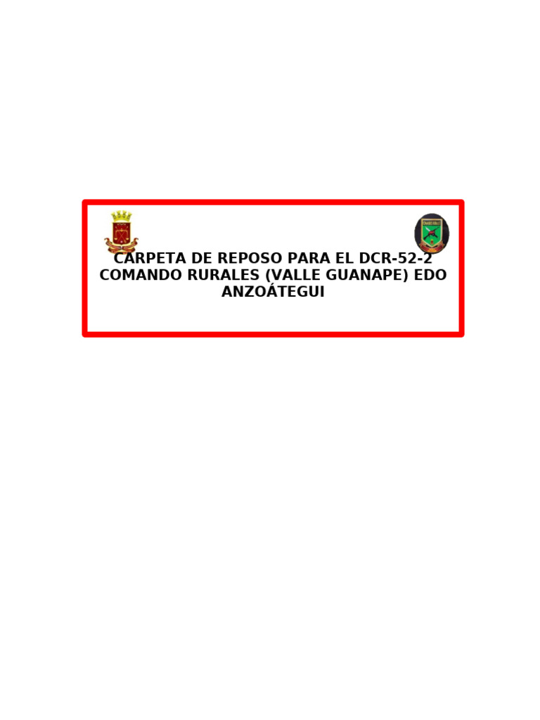Carpeta de Reposo DCR-52-2 Anzoátegui | PDF