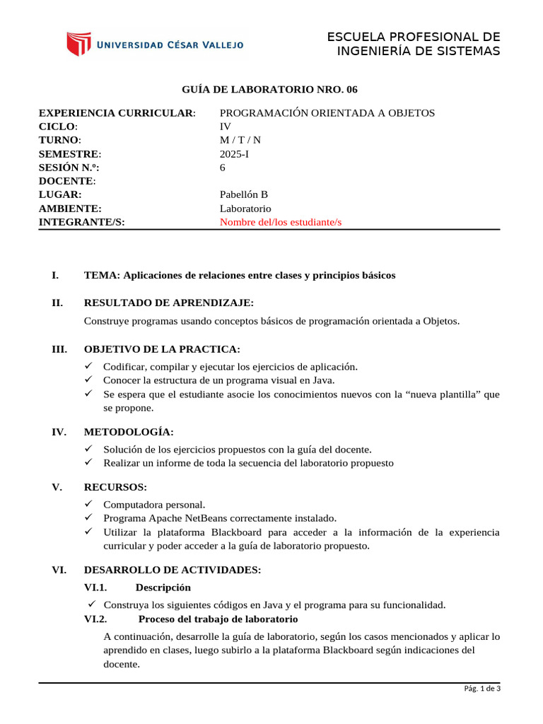 Guia de Lab 06 | PDF | Laboratorios | Ciencias de la Computación