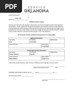 Oklahoma Military Vehicle Registration Affidavit | PDF