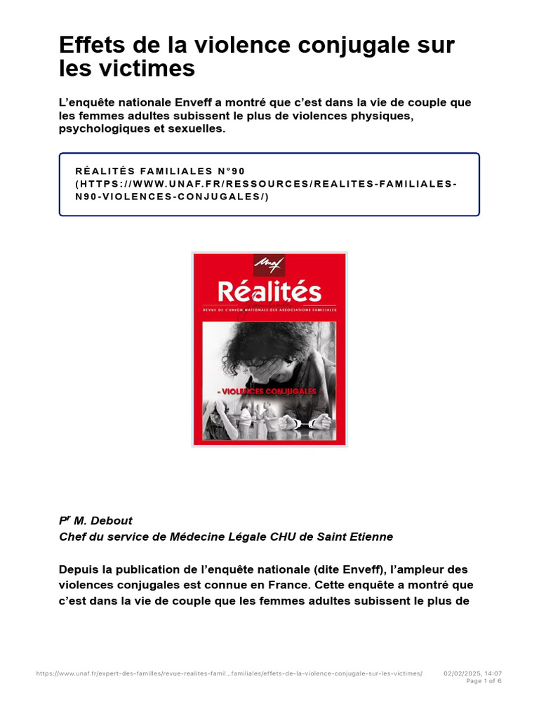 Impact de la violence conjugale sur les femmes | PDF | La violence