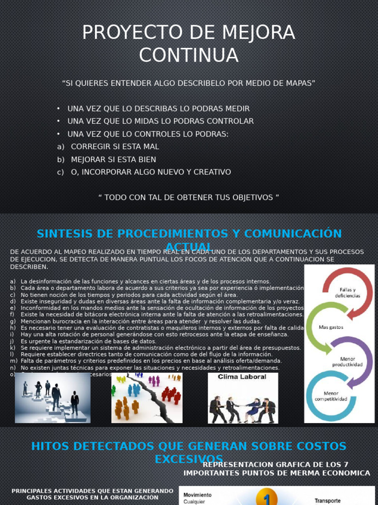 Mejora Continua en Procesos Organizacionales | PDF | Presupuesto | Business