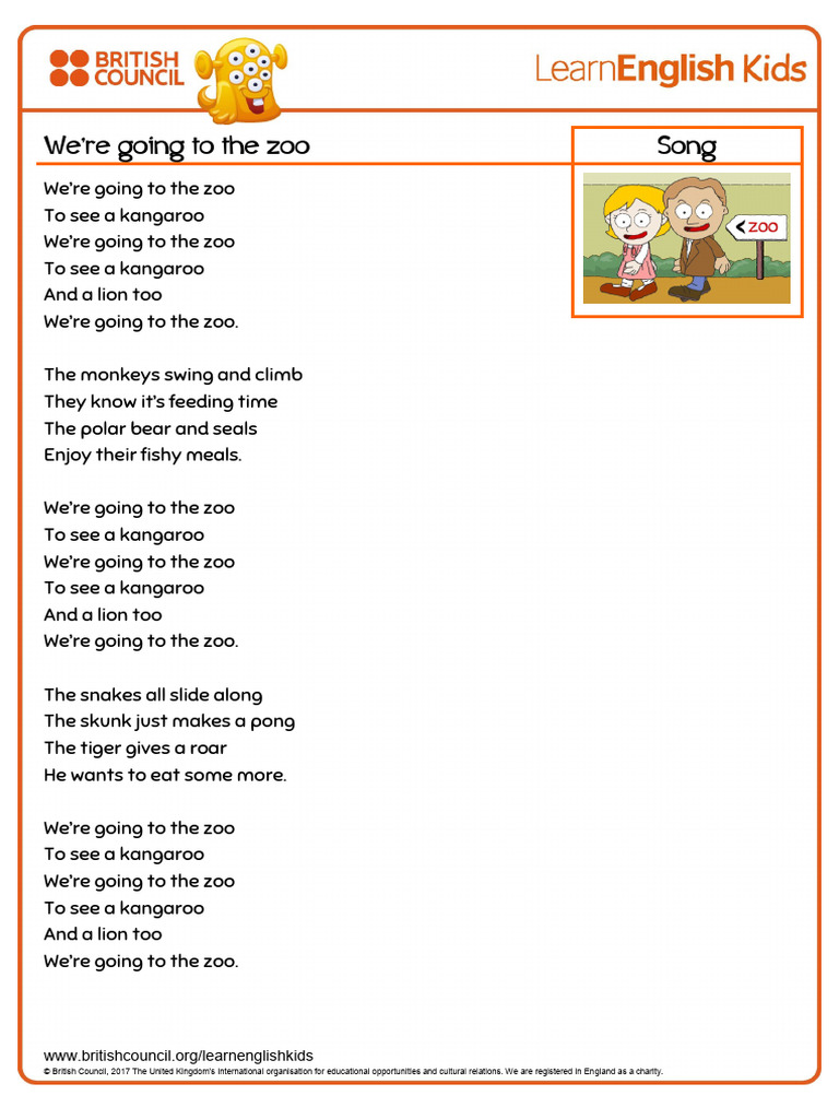 We're Going to the Zoo Lyrics | PDF