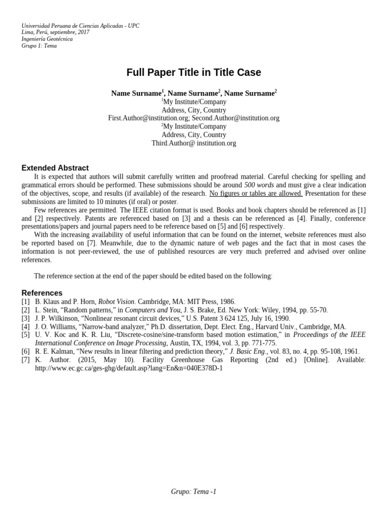 Geotechnical Engineering Paper Guidelines | PDF
