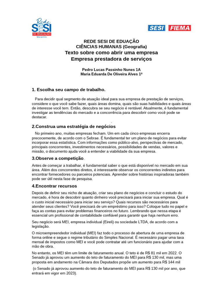 Trabalho de Geo 02 Junho | PDF | Business | Impostos