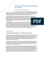 Producción de Un Queso A Partir de Leche Pasteurizada Utilizando Cultivos Inocuos