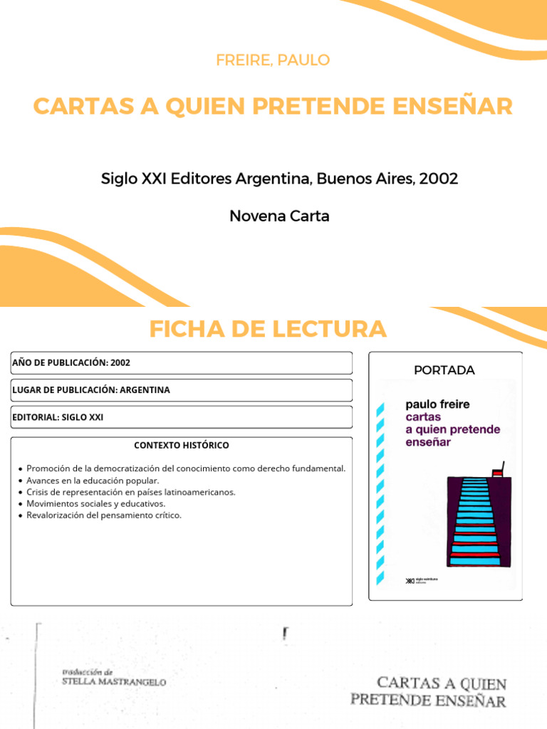 07 - Freire, Paulo - Cartas A Quien Pretende Enseñar | PDF