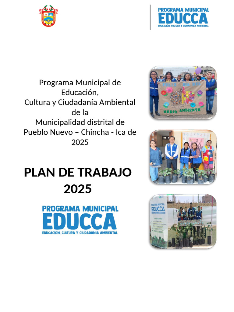 Plan de Trabajo EDUCCA 2025 Chincha | PDF