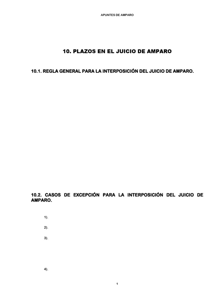 Plazos en el Juicio de Amparo | PDF | Derecho Constitucional | Caso de ley