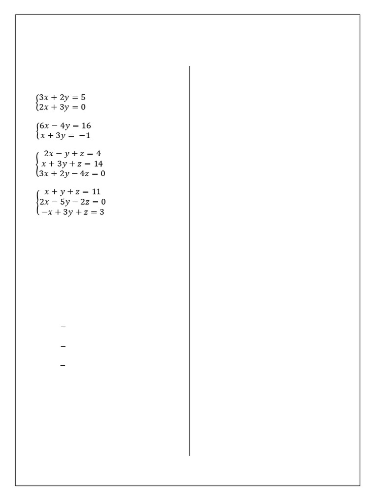 Exercícios de Sistemas Lineares e Problemas Matemáticos | PDF
