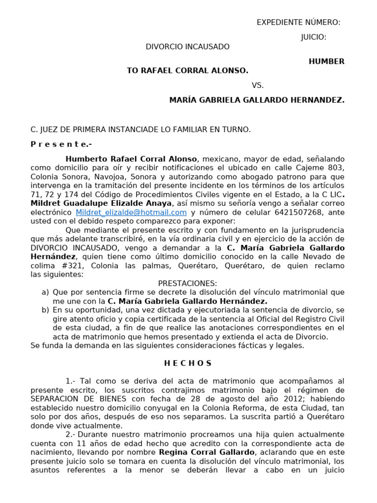 Divorcio Incausado | PDF | Divorcio | Instituciones sociales