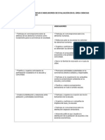 Relación de Competencias e Indicadores de Evaluación en El Área Ciencias Sociales