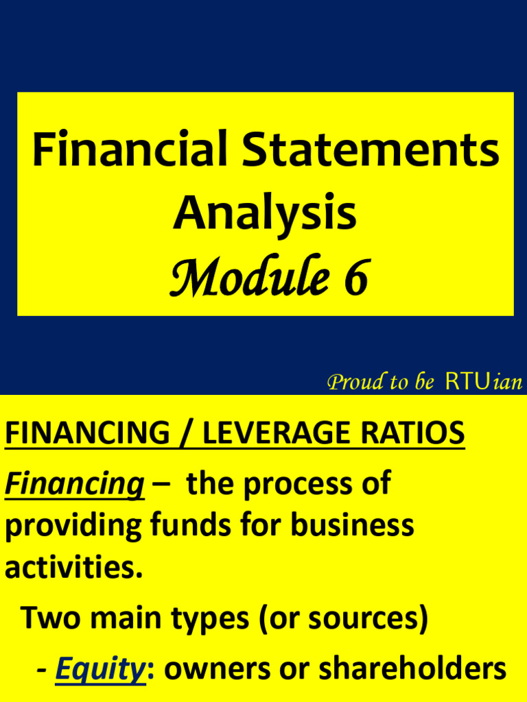 Financing and Leverage Ratios Explained | PDF | Equity (Finance ...
