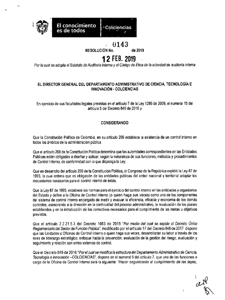 Resolucion 0143-2019 1 | PDF