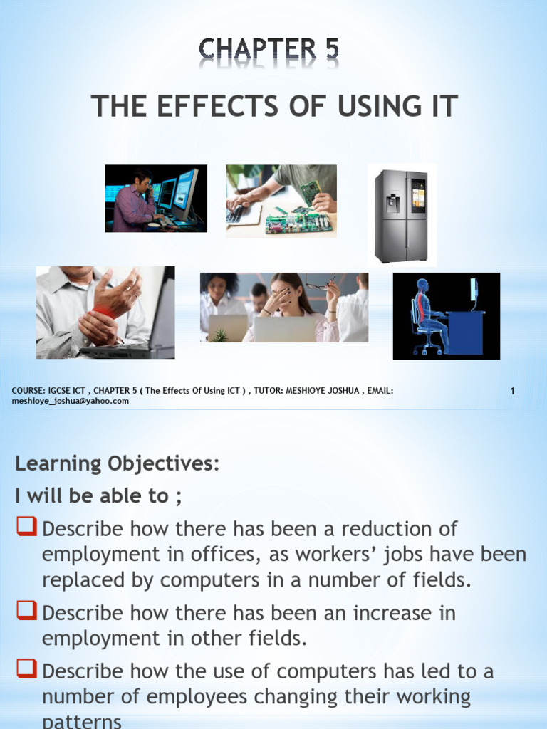 Impact of ICT on Employment and Lifestyle | PDF | Traffic | Educational ...