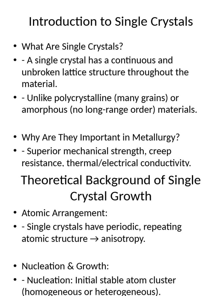Single Crystal Growth Techniques Overview | PDF