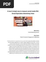 Download A new  simple way to measure social media Return on Investment Social Equivalent Advertising Value by Tourism Ireland SN85406652 doc pdf