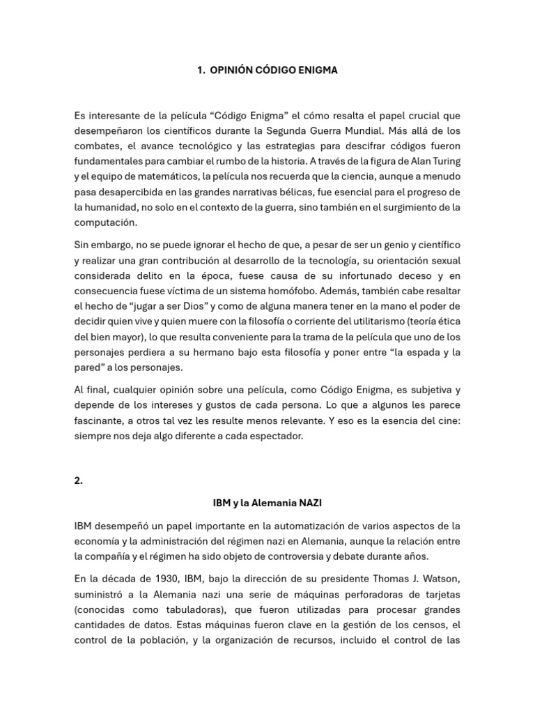 Impacto de Turing y IBM en la Historia | PDF | Ciencias de la ...