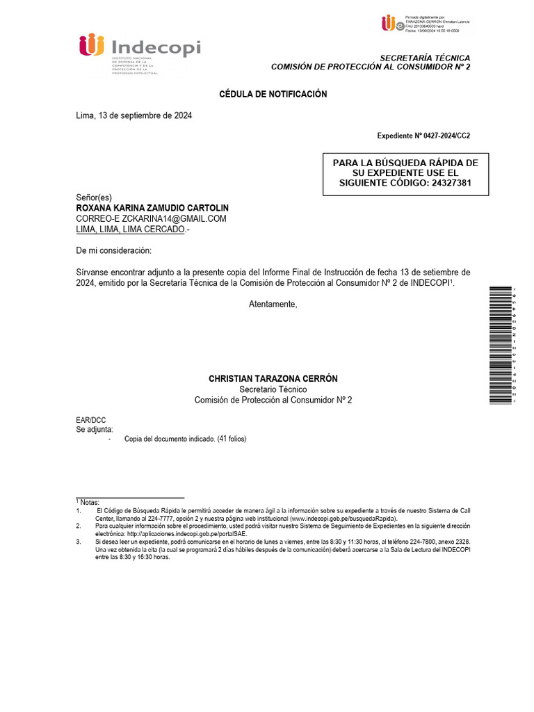 427-2024-Cc2 (Zamudio) Ifi CN - Signed Roxana | PDF