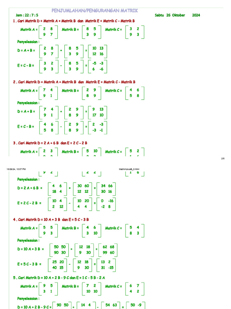 Matrix Addition Explained | PDF