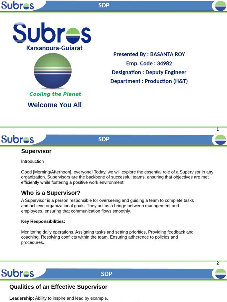 Role of Supervisors in Team Success | PDF | Goal | Communication