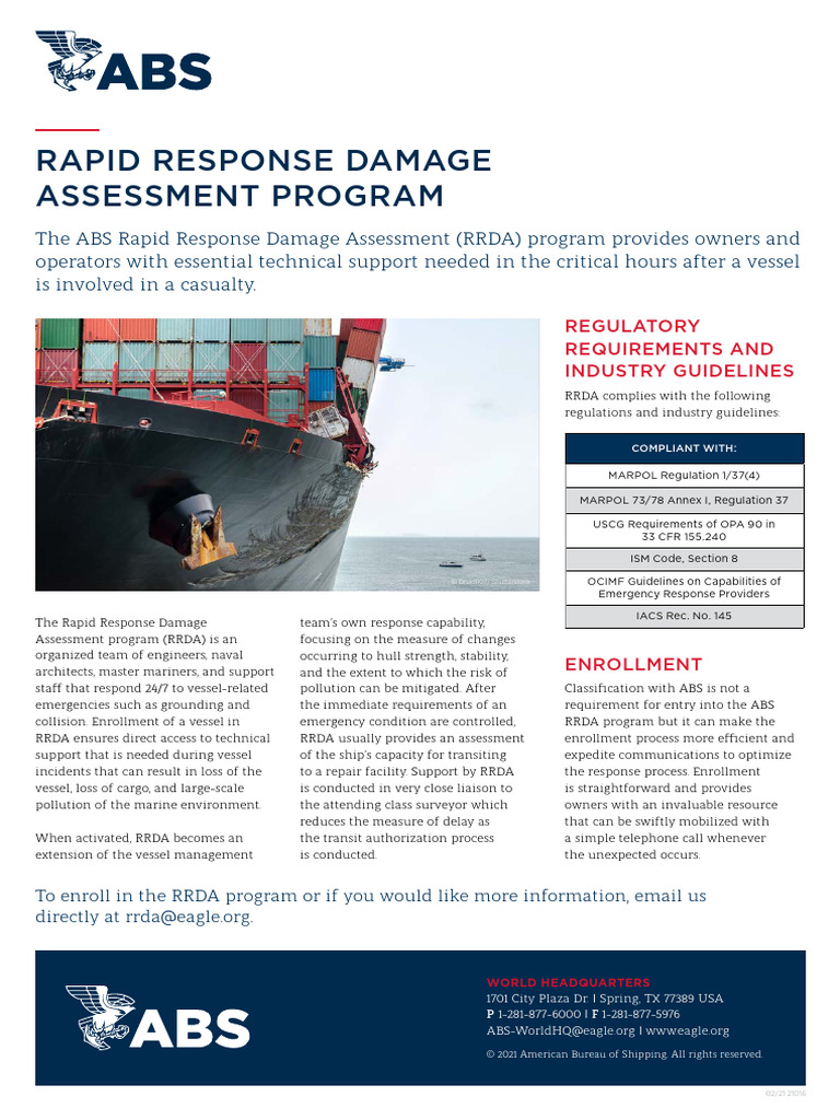 Rrda Program Cutsheet 21016 | PDF | Shipping | Water Transport