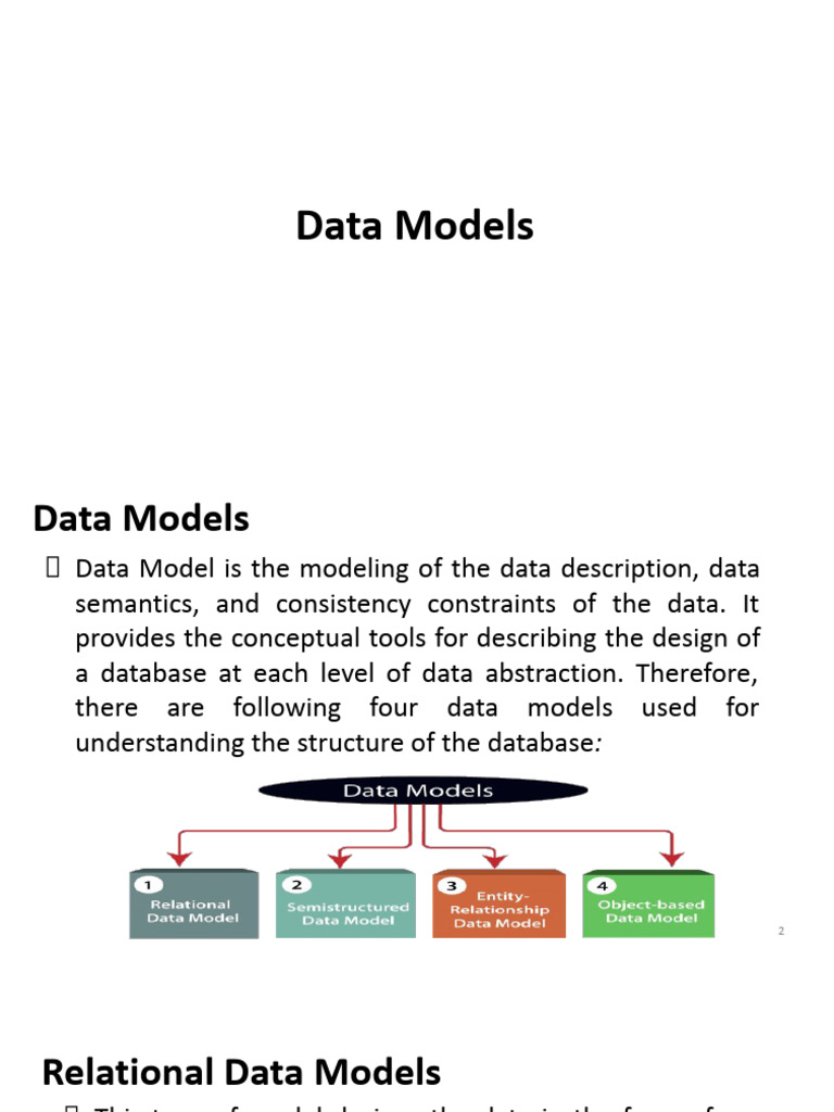 Overview of Data Models in Databases | PDF | Relational Model ...