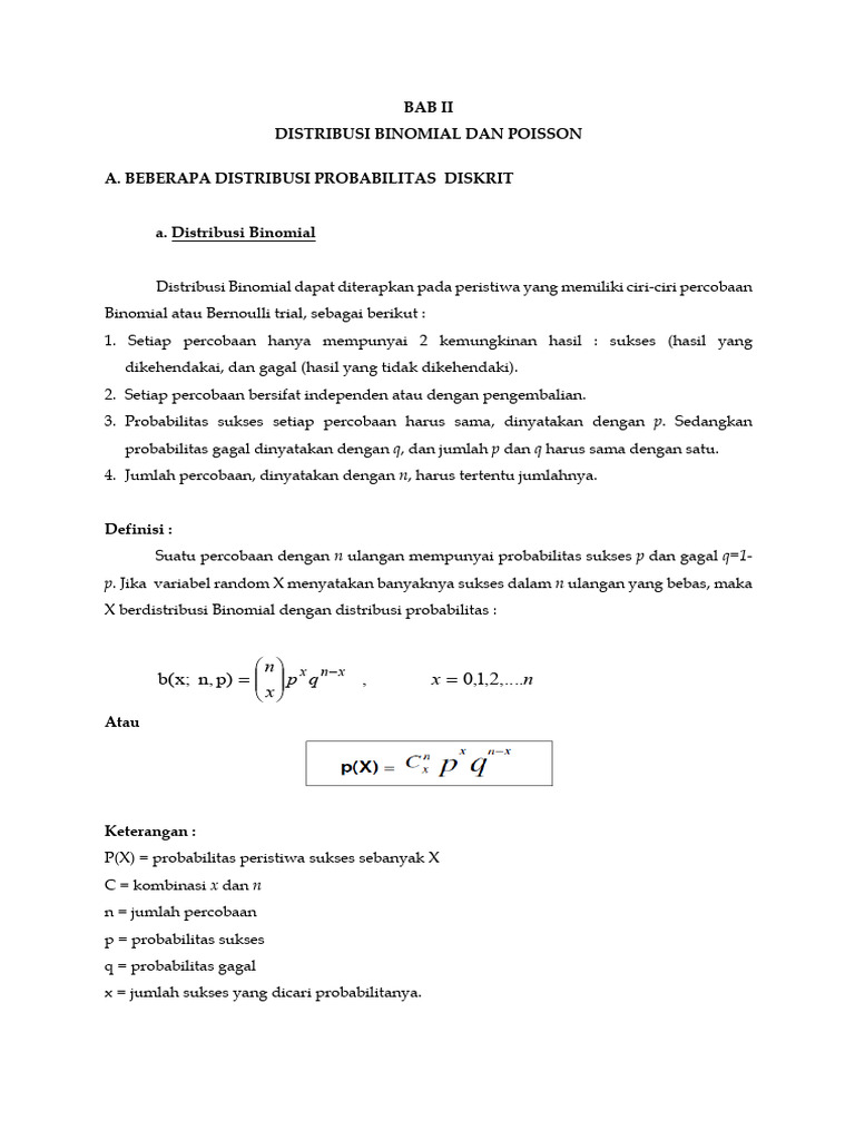 Distribusi Binomial dan Poisson | PDF