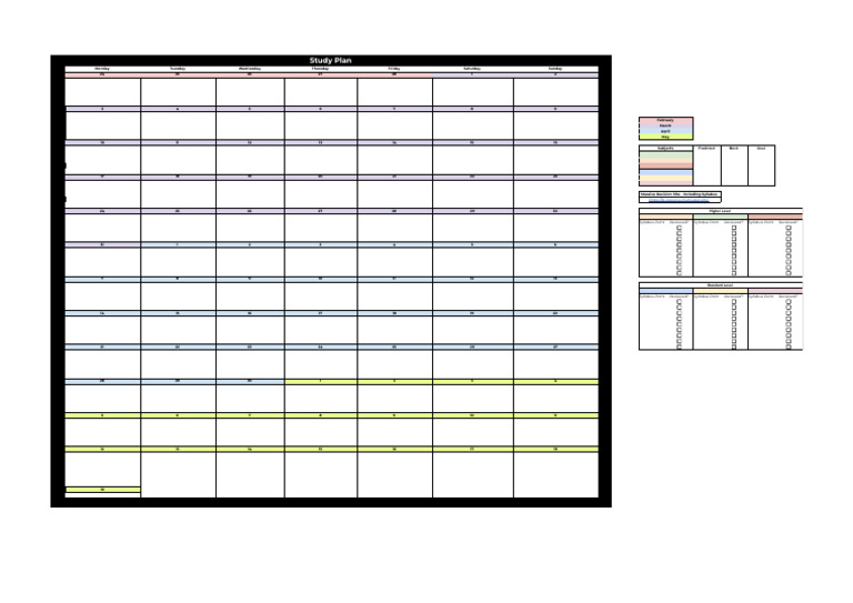 Study Timetable Template - 1 | PDF