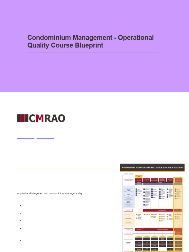 Condominium Management Quality Course Guide | PDF | Learning | Project ...