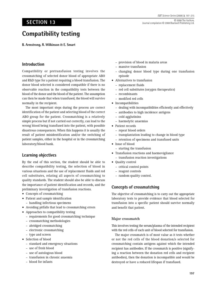 Blood Compatibility Testing Guide | PDF | Blood Transfusion | Blood Type