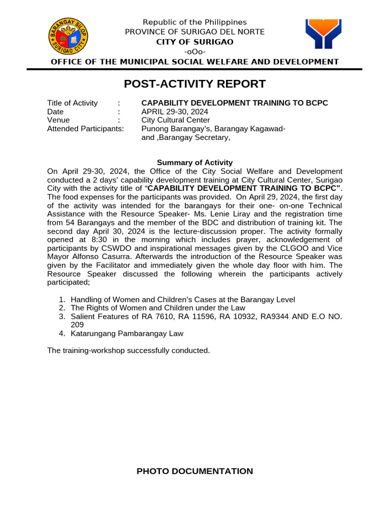 Post Activity Report BCPC LCAT 2023 | PDF