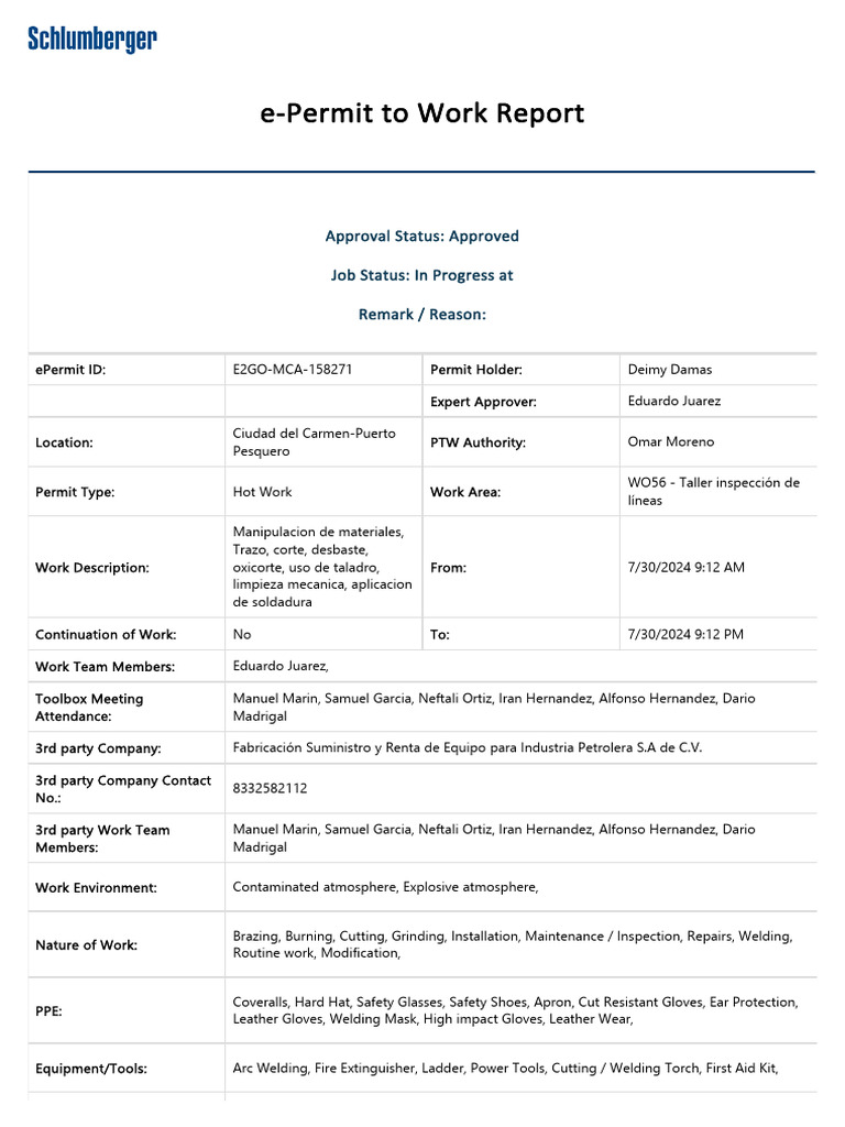 Report EPermit ID - E2GO-MCA-158271 | PDF | Welding | Construction