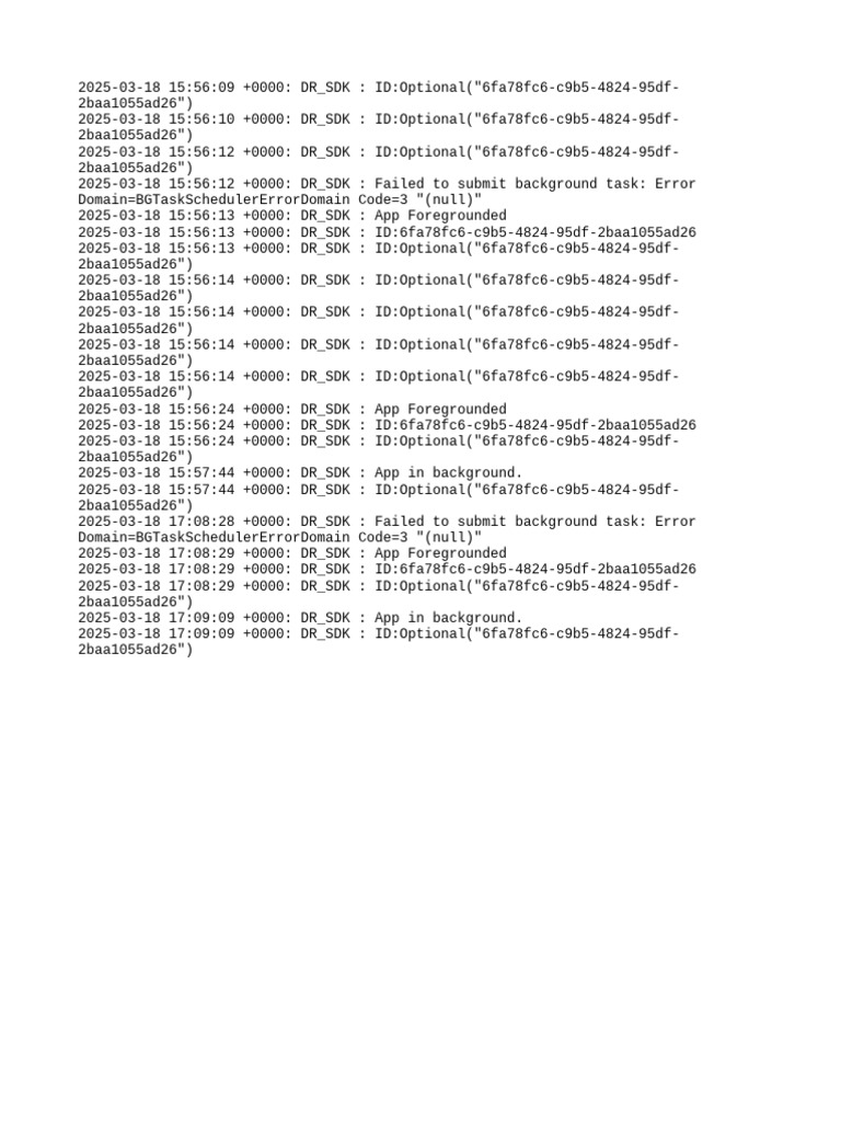 DR_SDK Background Task Errors | PDF
