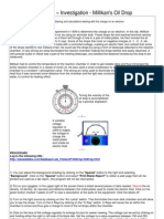 Simulation Investigation - Millikan Oil Drop Experiment