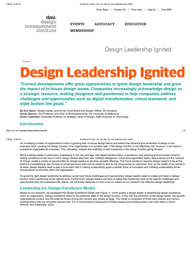 Igniting Effective Design Leadership | PDF | Leadership | Sustainability