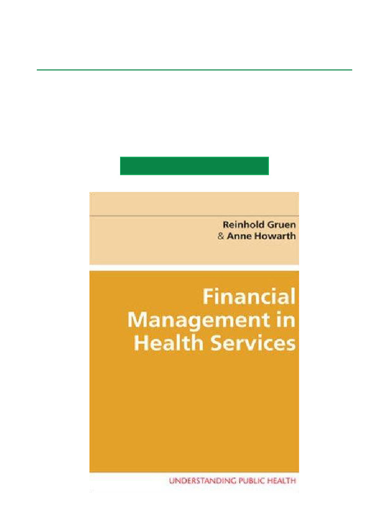 Financial Management in Health Services (Understanding Public Health ...