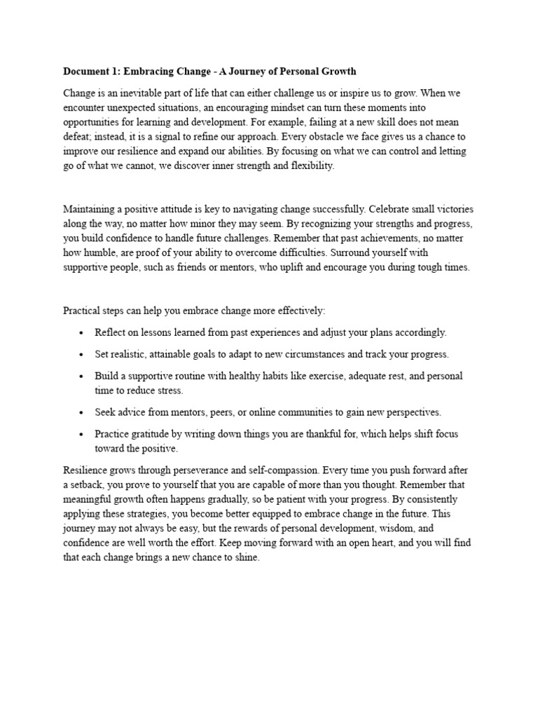 Embracing Change for Personal Growth | PDF