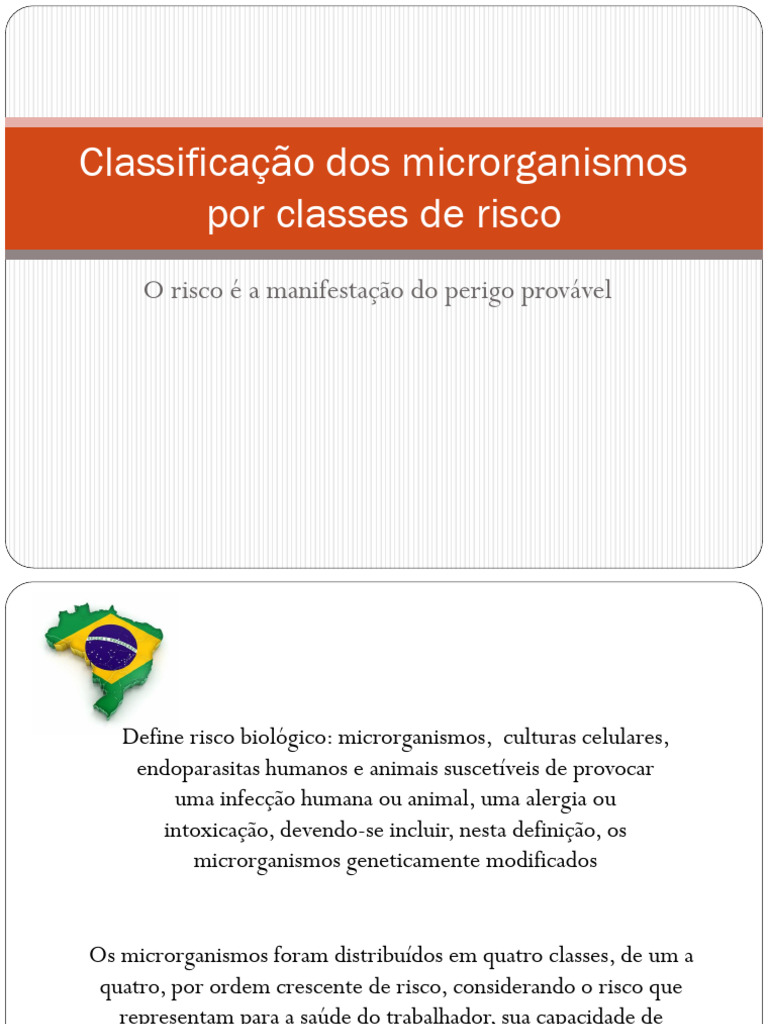 Classificação de Risco Biológico de Microrganismos | PDF | Vírus | Gripe