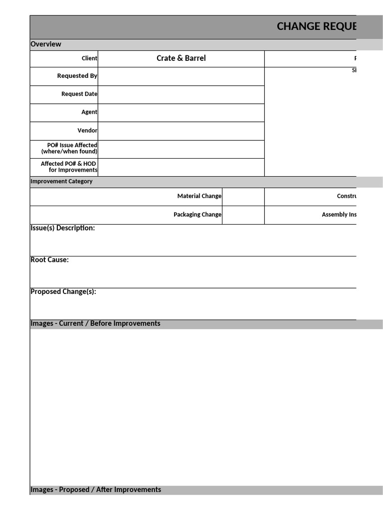 Rev 1 CBH Change Request Form - Mmddyy - Vendor - Product Name | PDF